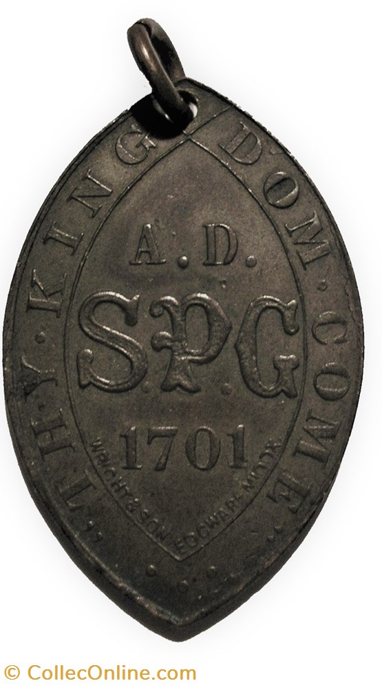 SPG, Society for the Propagation of the Gospel, Kings Messengers 1891 Medallion, UK 3 medailles royaume uni spg society for the propagation of the gospel kings messengers 1891 medallion uk