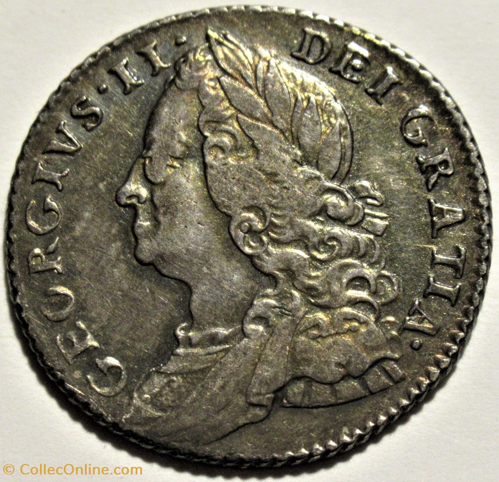 George II - 6 Pence 1757 Great Britain 4 monnaies europe medievale royaume d angleterre george ii 6 pence 1757 great britain