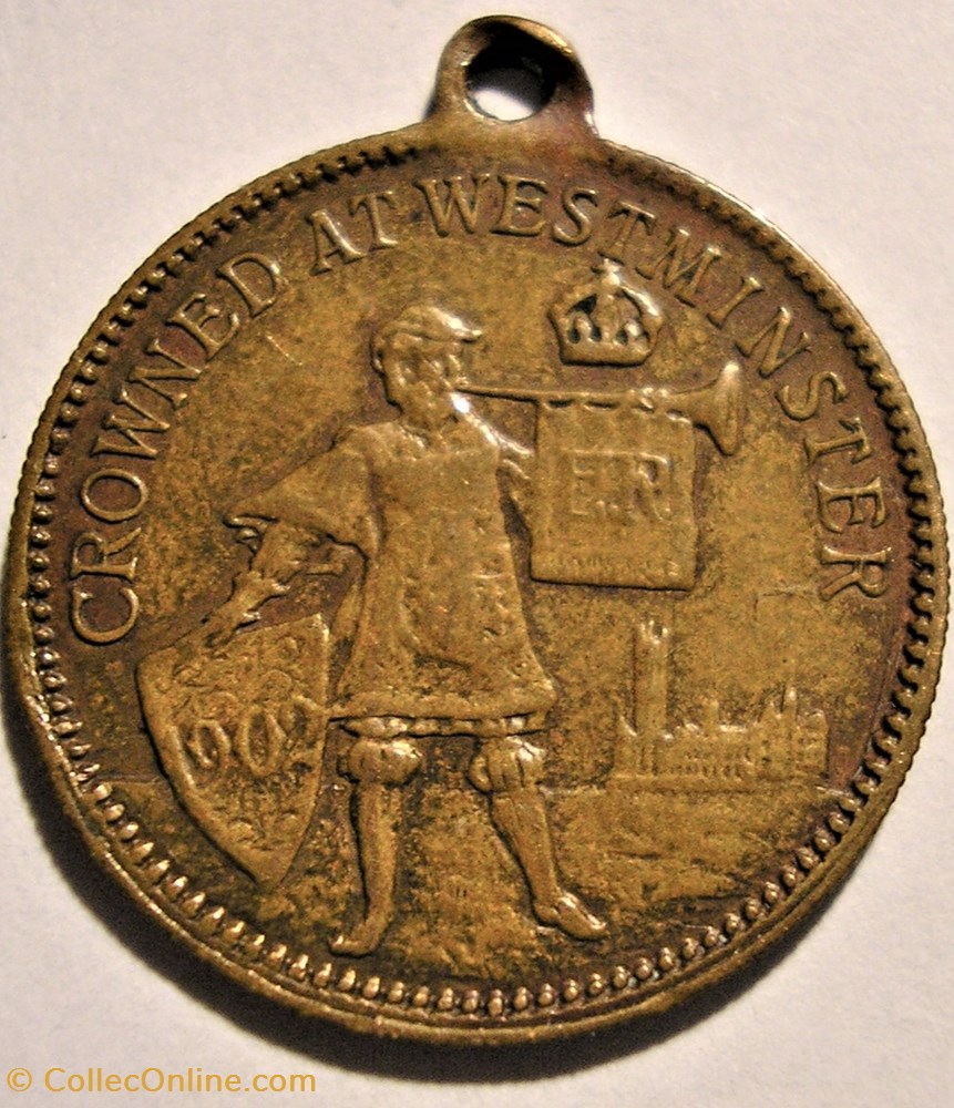 Edward VII & Alexandra - Medalet, the Crowning at Westminster in 1902 UK 3 monnaie jeton mereaux edward vii alexandra medalet the crowning at westminster in 1902 uk