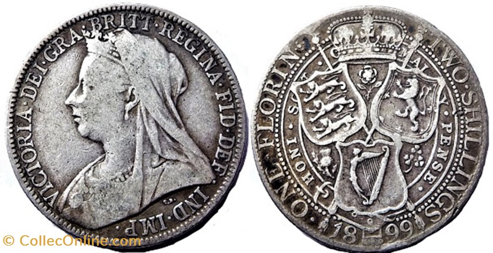 Victoria - One Florin 1899 - Kingdom of Great Britain monnaies monde royaume uni victoria one florin 1899 kingdom of great britain
