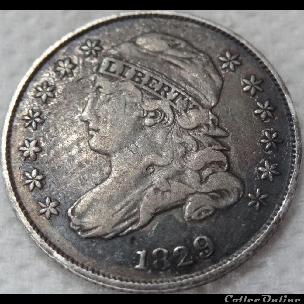 monnaie monde etat uni 1829 dime 10 cents ex 2