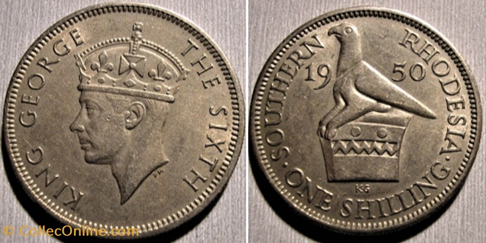 George VI - One Shilling 1950 - Southern Rhodesia monnaie monde zimbabwe george vi one shilling 1950 southern rhodesia