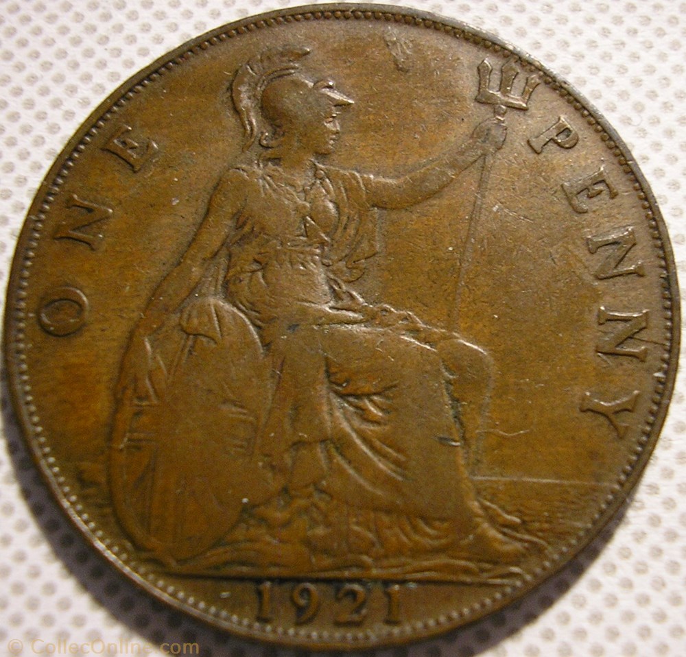 George V - One Penny 1921 - Great Britain monnaies monde royaume uni george v one penny 1921 great britain