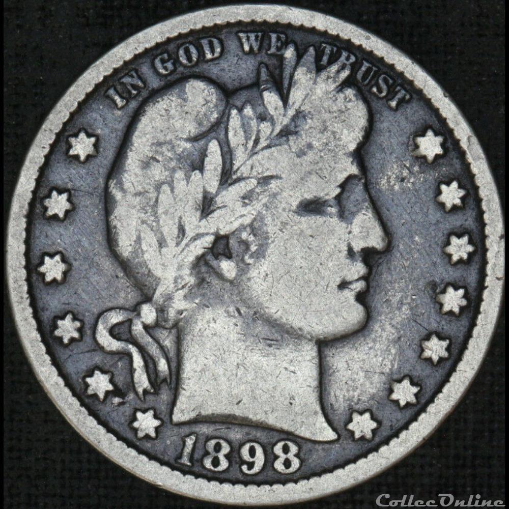 1898 Quarter Dollar monnaie monde etat uni 1898 quarter dollar