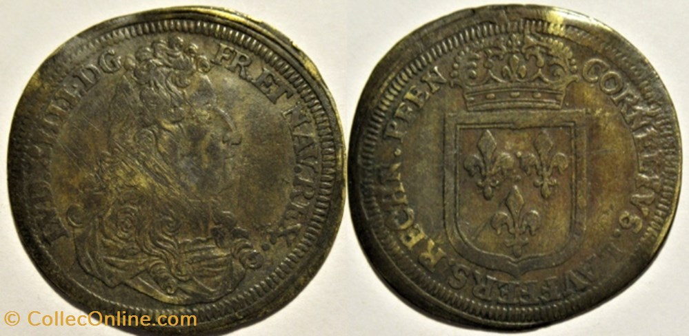 Louis XIV - ca. 1710 - Counter Token , Rechenpfennig C. Lauffers monnaies jetons mereaux louis xiv ca 1710 counter token rechenpfennig c lauffers