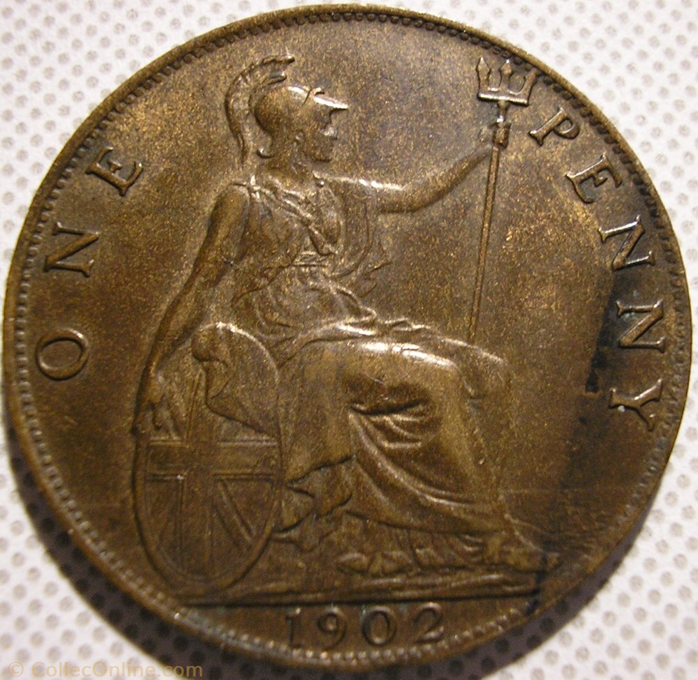 Edward VII - One Penny 1902 - Great Britain monnaie monde royaume uni edward vii one penny 1902 great britain