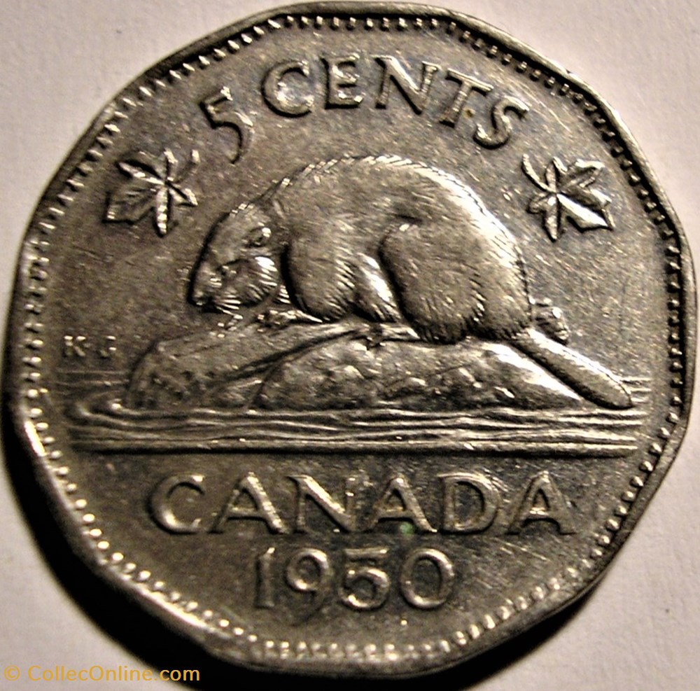 George VI - Five Cents 1950 - Default 2 monnaie monde canadum george vi five cents 1950 default