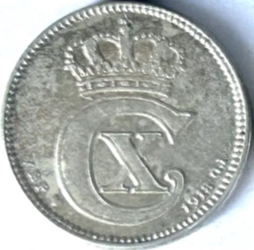 Christian X Denmark - 25 Øre 1918 monnaies monde danemark christian x denmark 25 re 1918