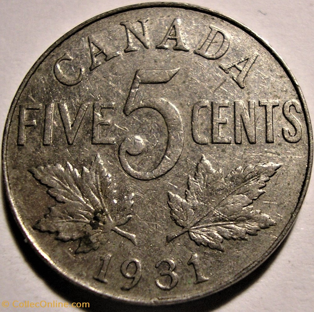 monnaie monde canadum george v 5 cents 1931