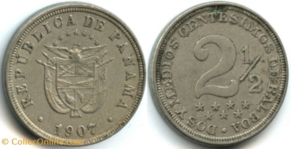 monnaies monde panama 2 centesimos de balboa 1907