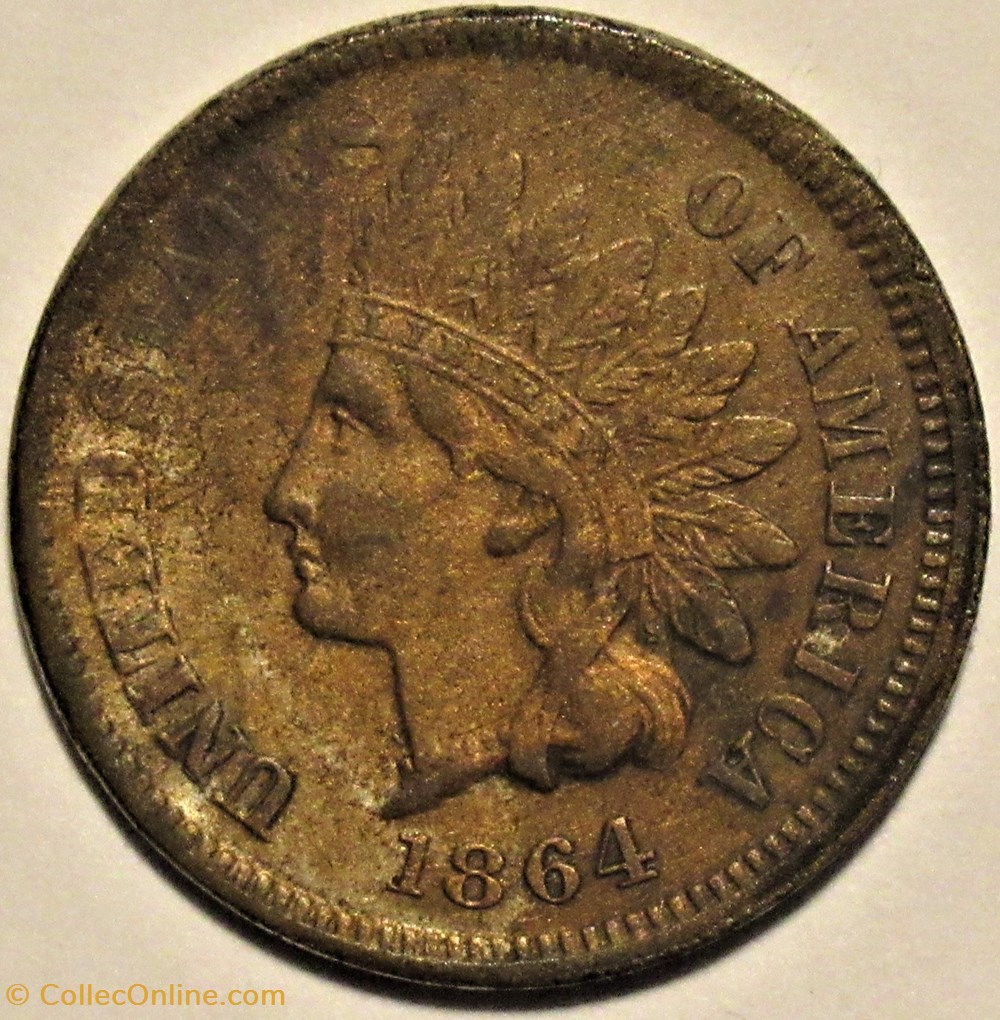 monnaies monde etats unis 1864 l one cent ex 2