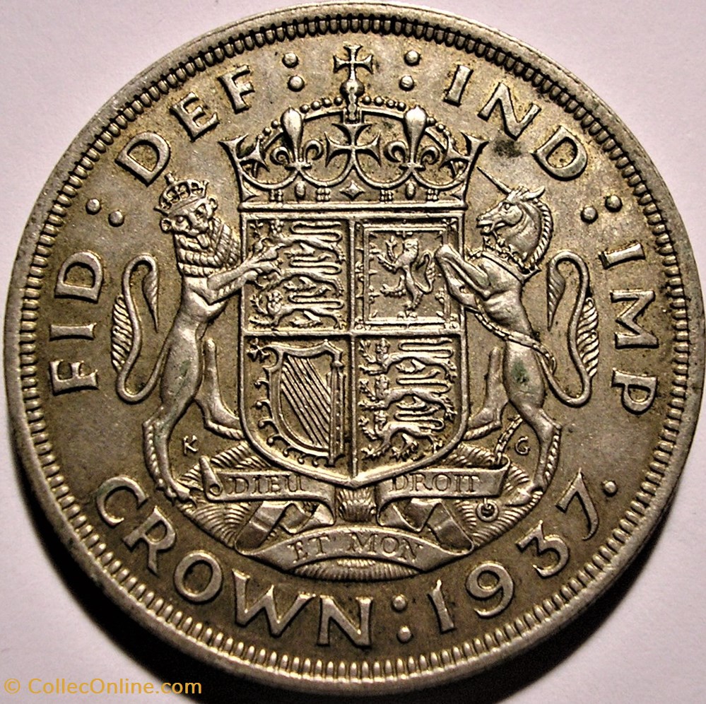 George VI - One Crown 1937 - Coronation (ex.2) monnaie monde royaume uni george vi one crown 1937 coronation ex 2
