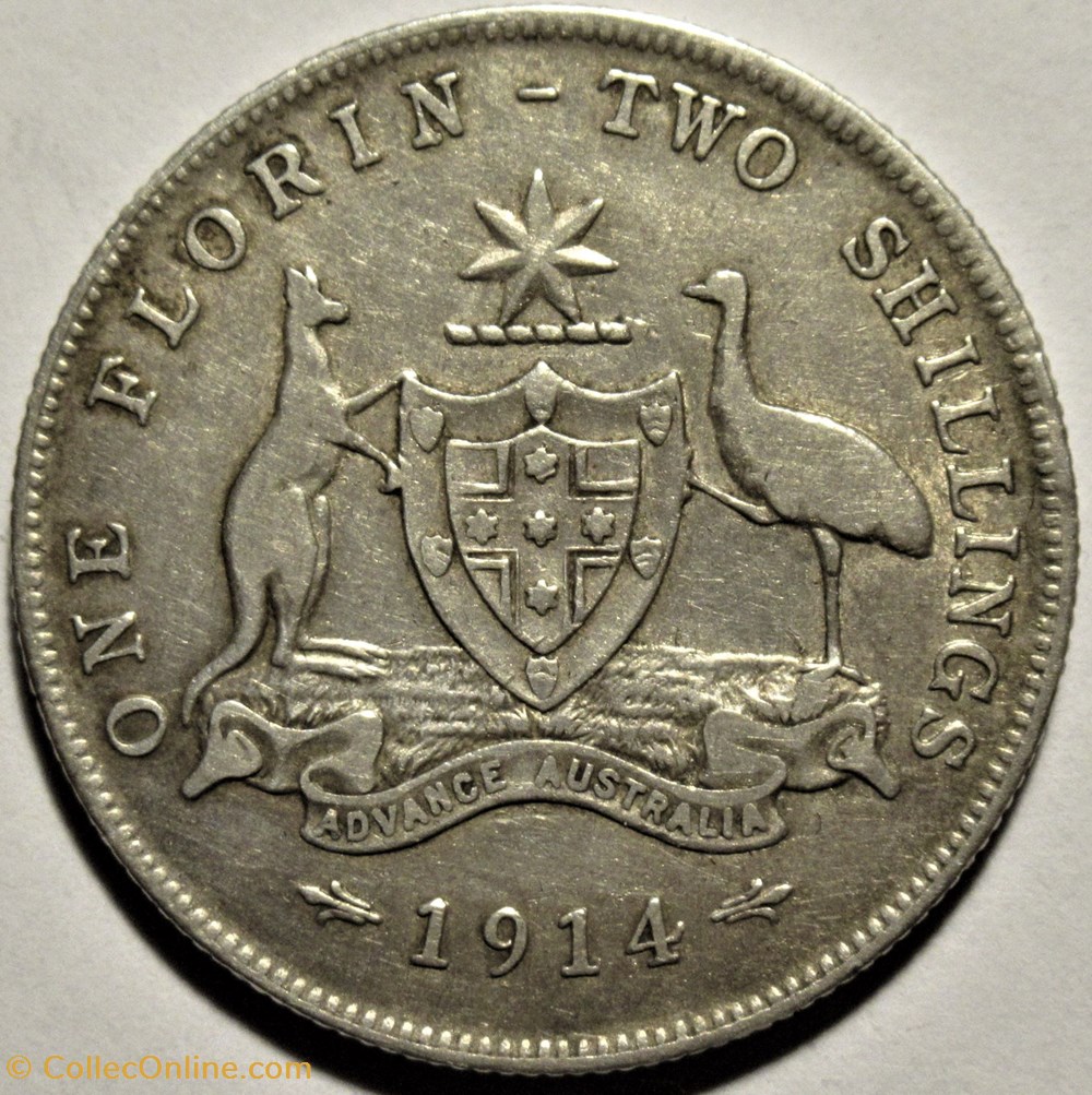 monnaies monde australie george v one florin 1914 australia