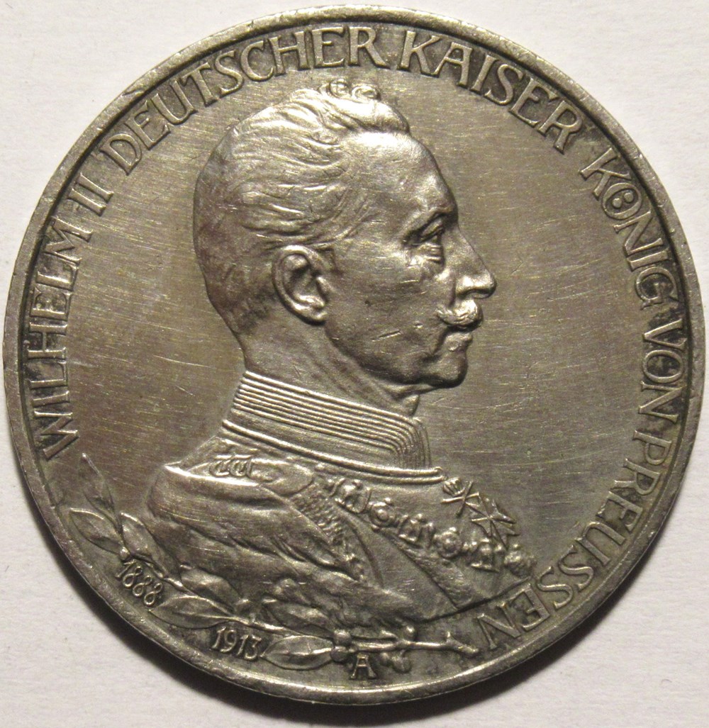 Wilhelm II - Jubilee 3 Mark 1913 Berlin monnaies monde allemagne wilhelm ii jubilee 3 mark 1913 berlin