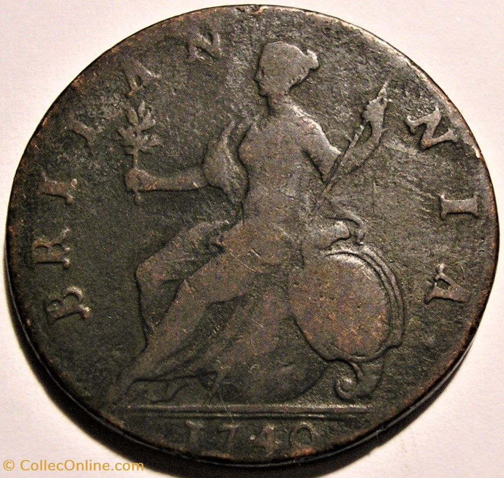 monnaies europe medievale royaume d angleterre george ii half penny 1740 great britain