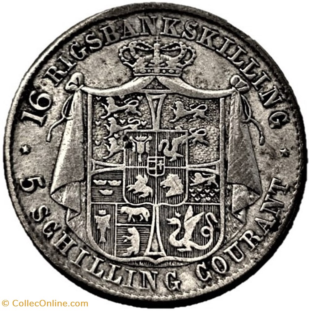 Christian VIII Denmark - 16 Rigsbankskilling / 5 Schilling Courant 1842 monnaies monde danemark christian viii denmark 16 rigsbankskilling 5 schilling courant 1842
