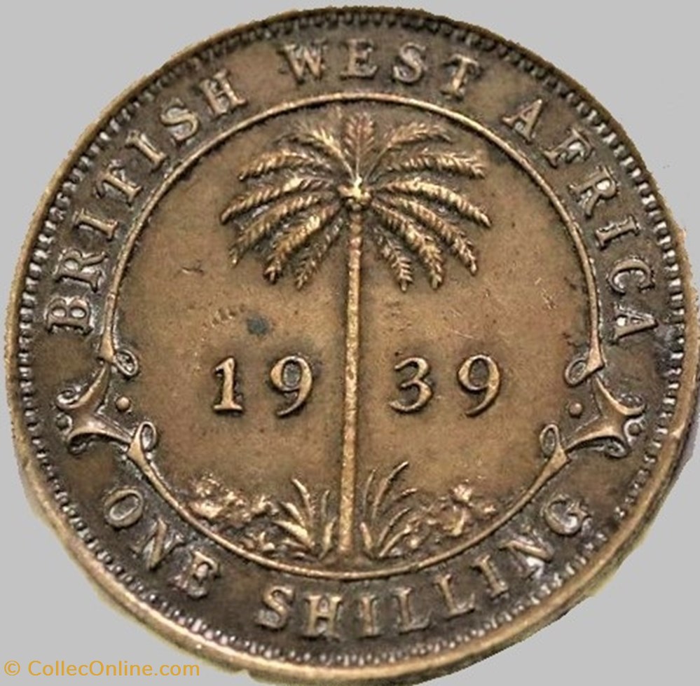 George VI - One Shilling 1939 - West Africa monnaie monde nigerium george vi one shilling 1939 west africa