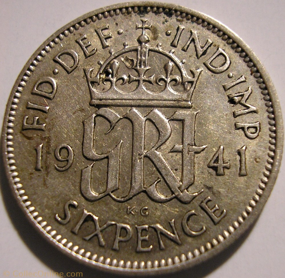 George VI - 6 Pence 1941 - Great Britain monnaie monde royaume uni george vi 6 pence 1941 great britain
