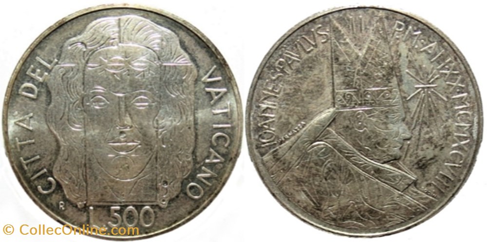 Ioannes Paulus II - 500 Lire 1998 Città del Vaticano, Roma - Ostensione della Sindone a Torino monnaies monde ioannes paulus ii 500 lire 1998 citta del vaticano roma ostensione della sindone a torino