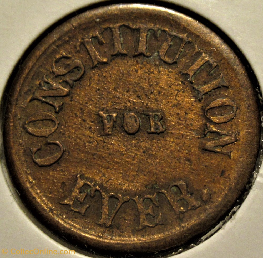 1863 Civil War Token - Constitution For Ever - Erinnerung 2 monnaies jetons mereaux 1863 civil war token constitution for ever erinnerung