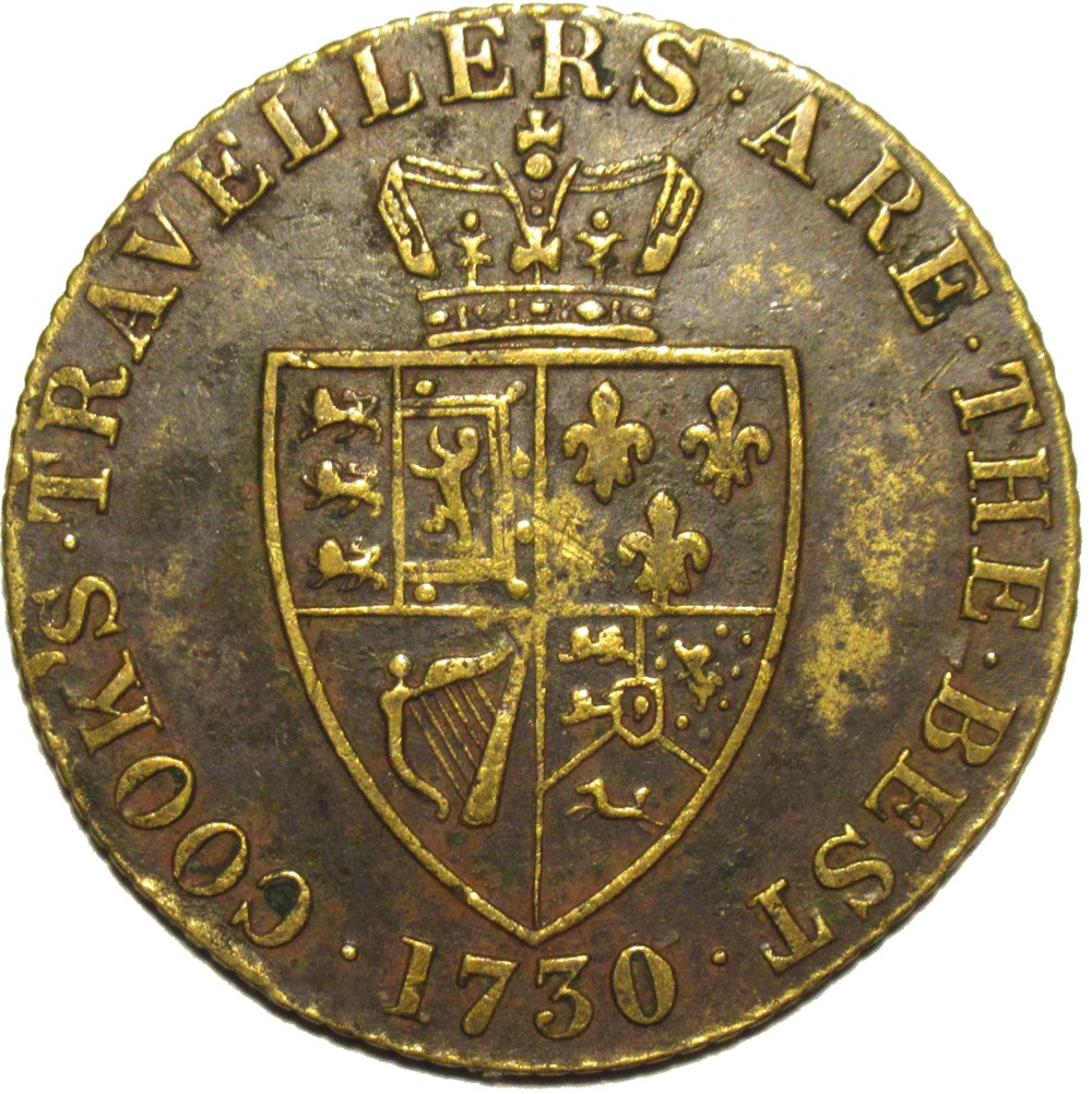 George III - Cook & Co, 1730 Token Spade Guinea - Manchester, UK monnaies paranumismatique jetons poids george iii cook co 1730 token spade guinea manchester uk