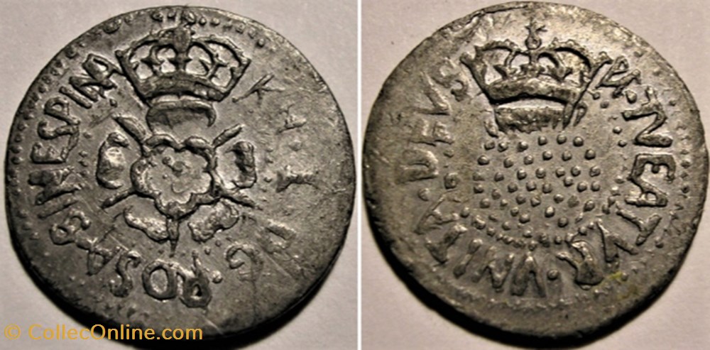 King James I Stuart - Half Groat sealed lead monnaie jeton mereaux king james i stuart half groat sealed lead
