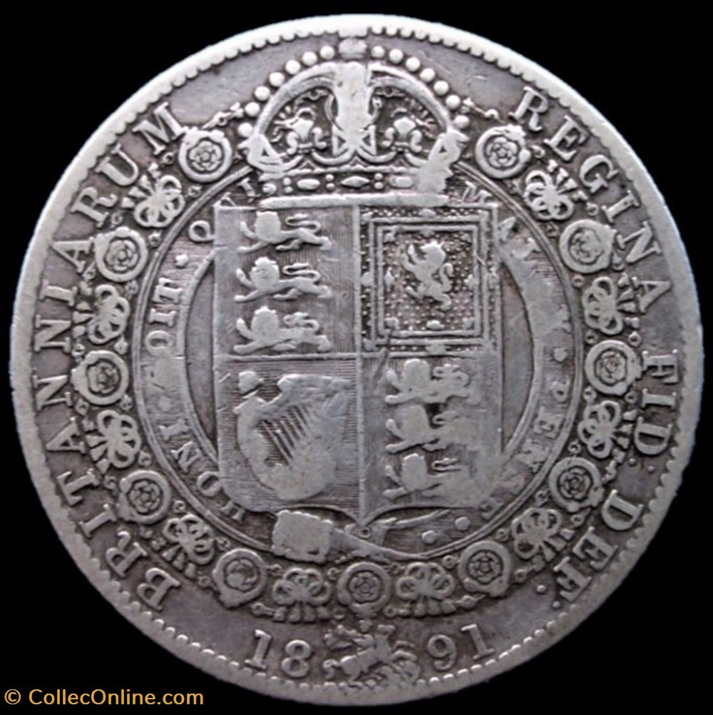 Victoria - Half Crown, 1891 - Kingdom of Great Britain monnaies monde royaume uni victoria half crown 1891 kingdom of great britain
