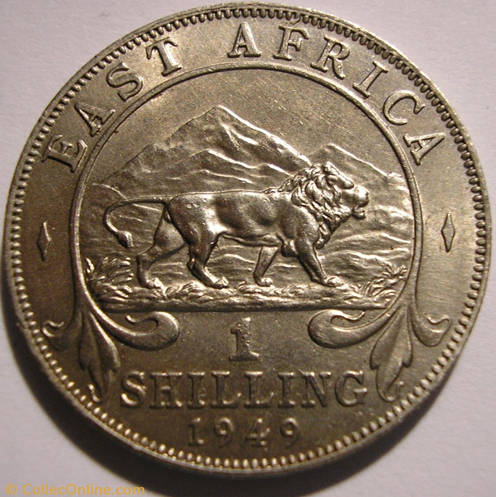 George VI 1 Shilling 1949 East Africa Coins World Kenya