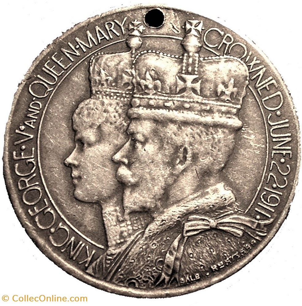 George V & Mary - 1911 Coronation Silver Medallion, Stoke-on-Trent, UK 2 monnaie jeton mereaux george v mary 1911 coronation silver medallion stoke on trent uk