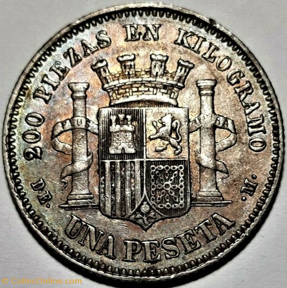 monnaies monde espagne 1870 peseta provisional government of spain