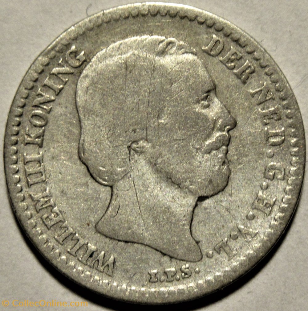 Willem III of Nederland - 10 Cents 1885 2 monnaies monde pays bas willem iii of nederland 10 cents 1885
