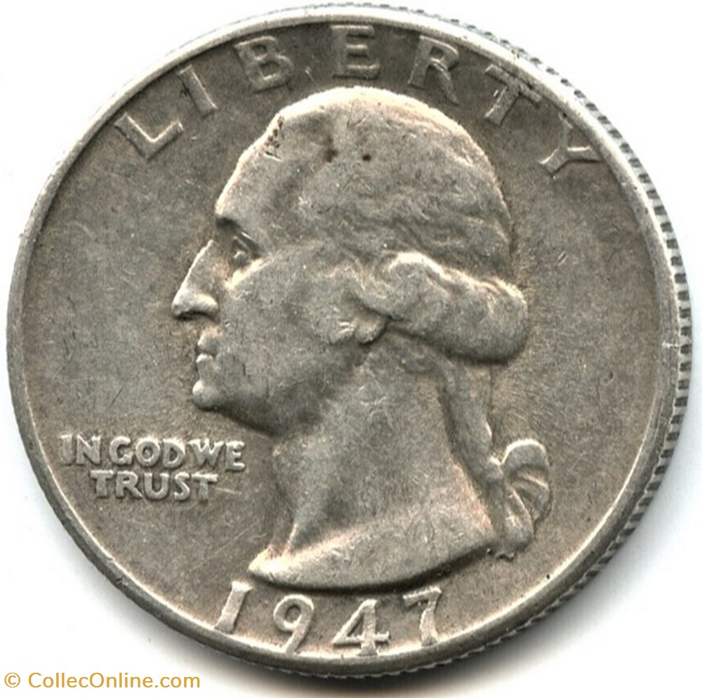 monnaies monde etats unis 1947 denver quarter dollar