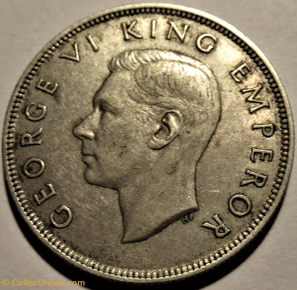 George VI - Half Crown 1840-1940 Centennial - New Zealand (ex.2) monnaies monde nouvelle zelande george vi half crown 1840 1940 centennial new zealand ex 2