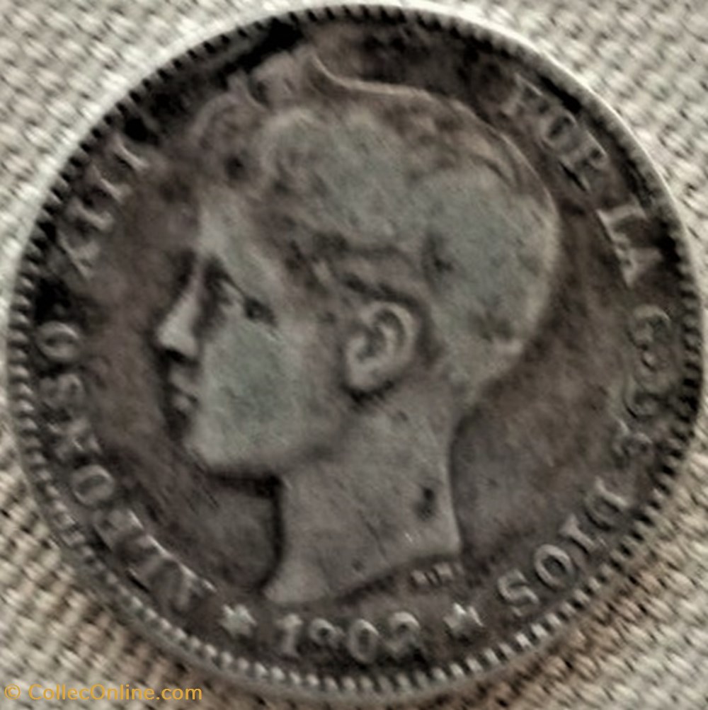 monnaies monde espagne 1902 peseta alfonso xiii de espana