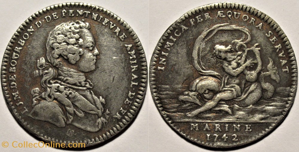 L.J.M. de Bourbon - 1742, Jeton de la Marine Royale monnaies paranumismatique jetons poids l j m de bourbon 1742 jeton de la marine royale
