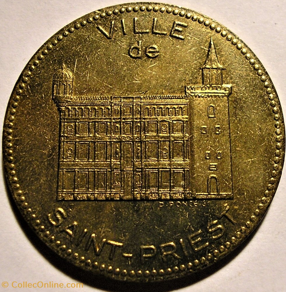 Saint-Priest - Écu des Villes - 2 ECU 1994 2 monnaie jeton mereaux saint priest ecu des villes 2 ecu 1994