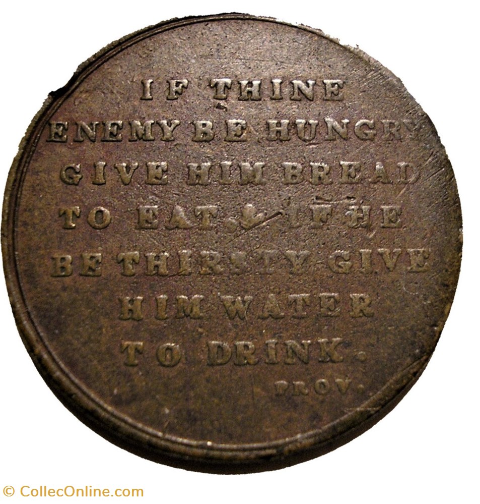 Religious Token - Psalm & Proverb, UK 3 monnaies jetons mereaux religious token psalm proverb uk