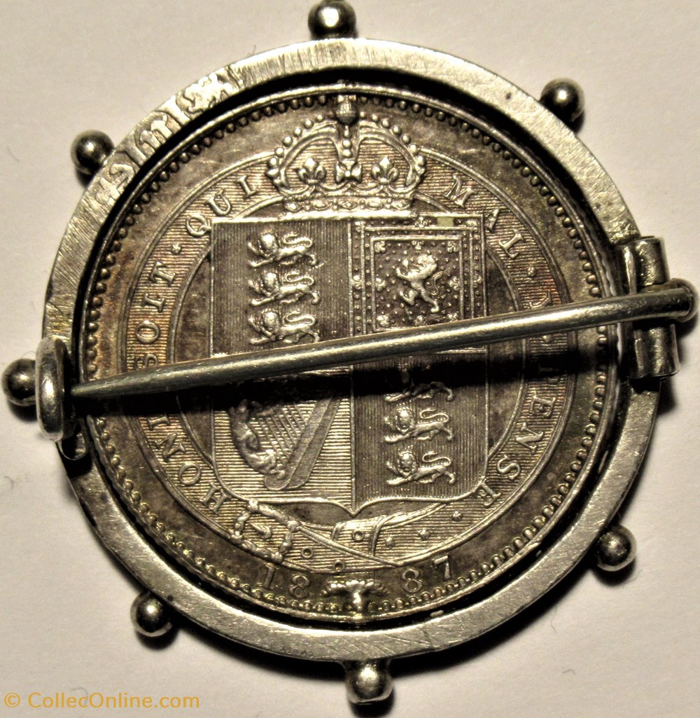 bijoux horlogerie de poitrine a shilling brooch queen victoria s jubilee 1887