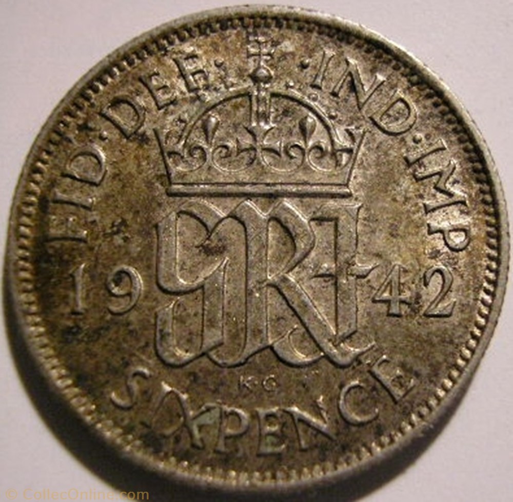 George VI - 6 Pence 1942 - Great Britain monnaie monde royaume uni george vi 6 pence 1942 great britain