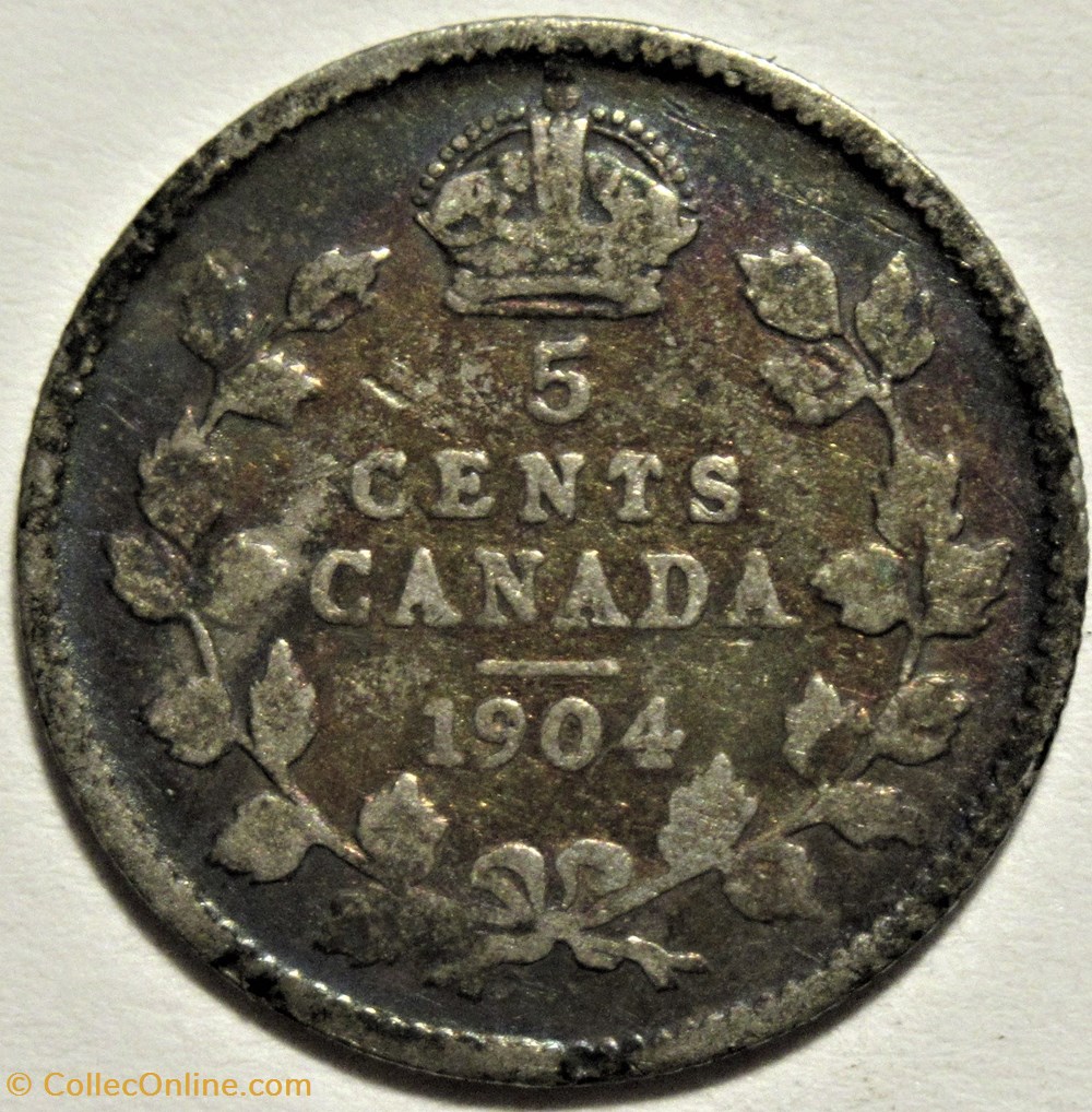 Edward VII - 5 Cents 1904 monnaies monde canada edward vii 5 cents 1904