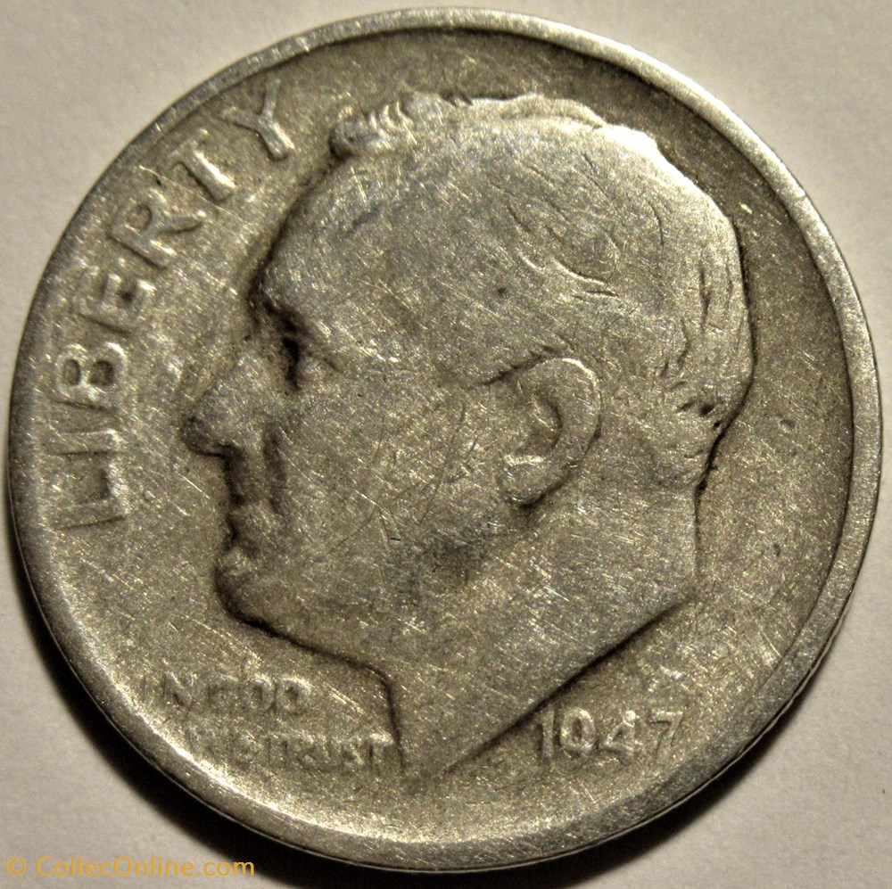 1947 San Francisco Dime - Repunched Mintmark monnaies monde etats unis 1947 san francisco dime repunched mintmark