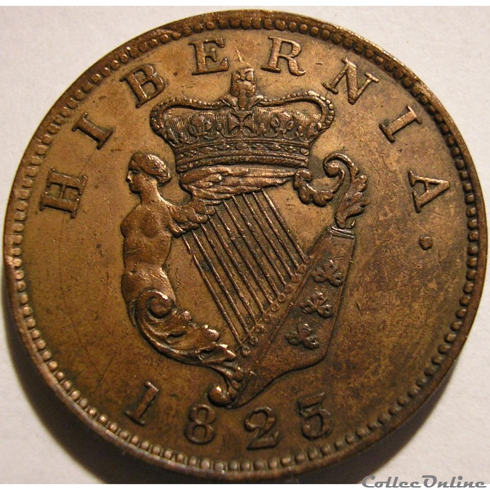 George IV - Half Penny 1823 Ireland 2 monnaie monde royaume uni george iv half penny 1823 ireland