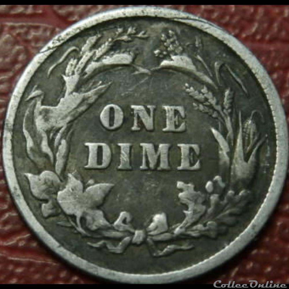 1892 Dime - Error (ex.2) 2 monnaies monde etats unis 1892 dime error ex 2