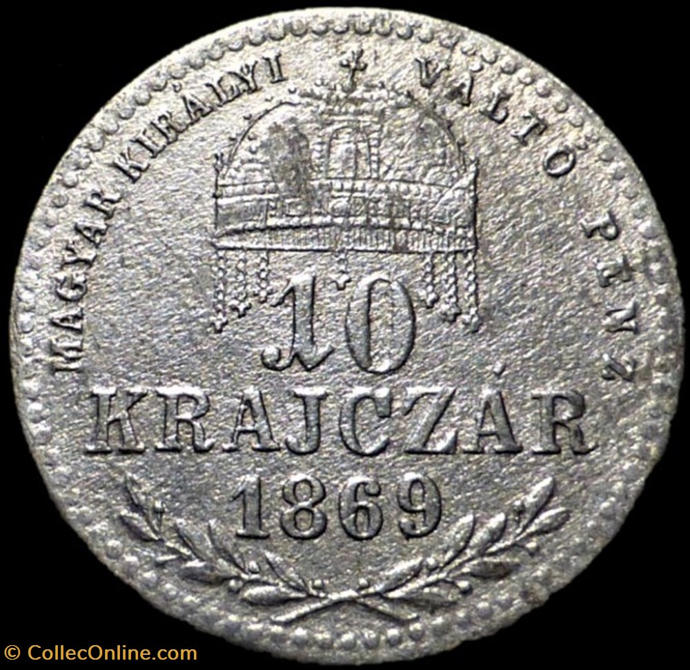 Franz Joseph I - 10 Krajczár 1869 Kremnica - Kingdom of Hungary monnaies monde hongrie franz joseph i 10 krajczar 1869 kremnica kingdom of hungary
