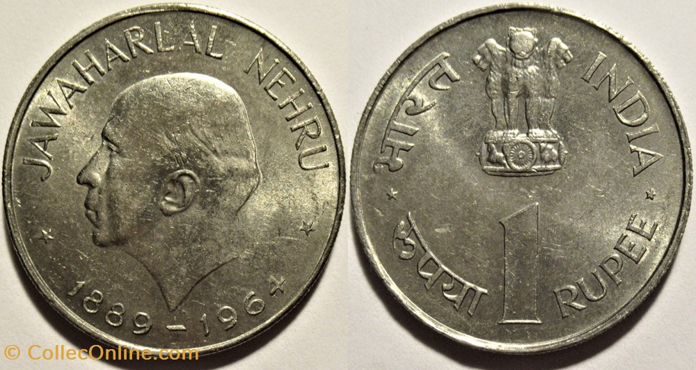 India - 1 Rupee 1964 Calcutta - J. Nehru monnaies monde inde india 1 rupee 1964 calcutta j nehru