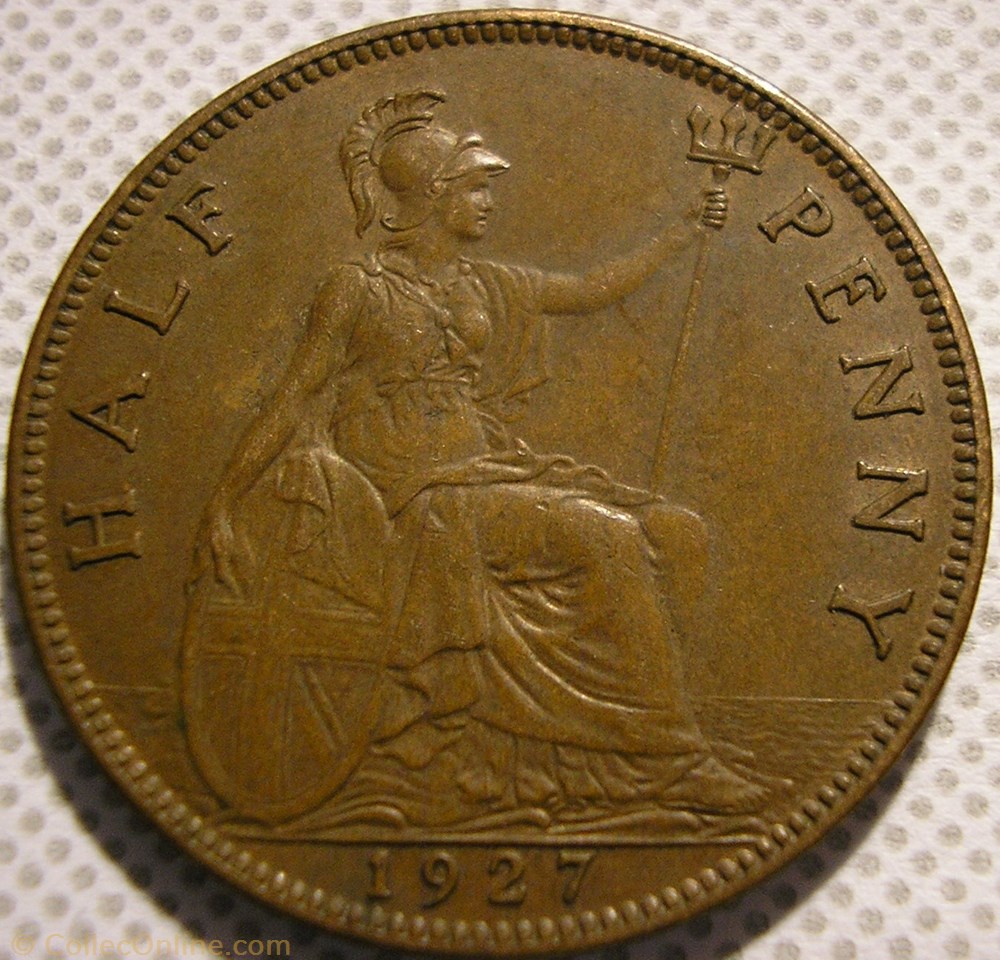 monnaie monde royaume uni george v half penny 1927 great britain