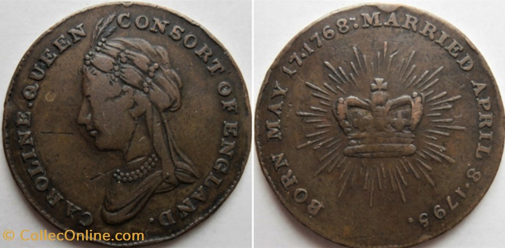 Caroline, Queen Consort ca.1821 Token - Great Britain monnaies paranumismatique jetons poids caroline queen consort ca 1821 token great britain