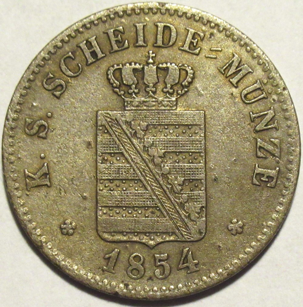 Friedrich August II - 2 Neu-Groschen 1854, Kingdom of Saxony monnaies europe medievale saint empire romain germanique friedrich august ii 2 neu groschen 1854 kingdom of saxony