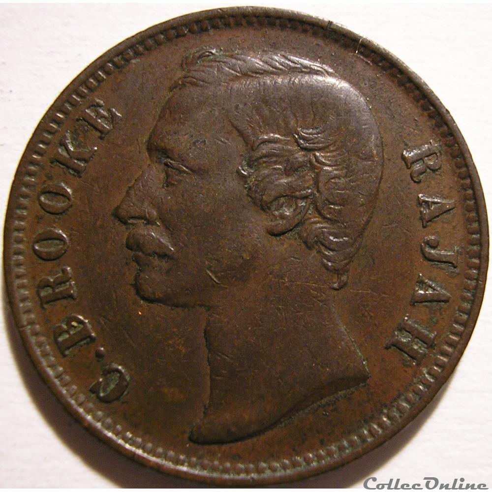 Charles Brooke - One Cent 1882 monnaie monde malaisie charles brooke one cent 1882