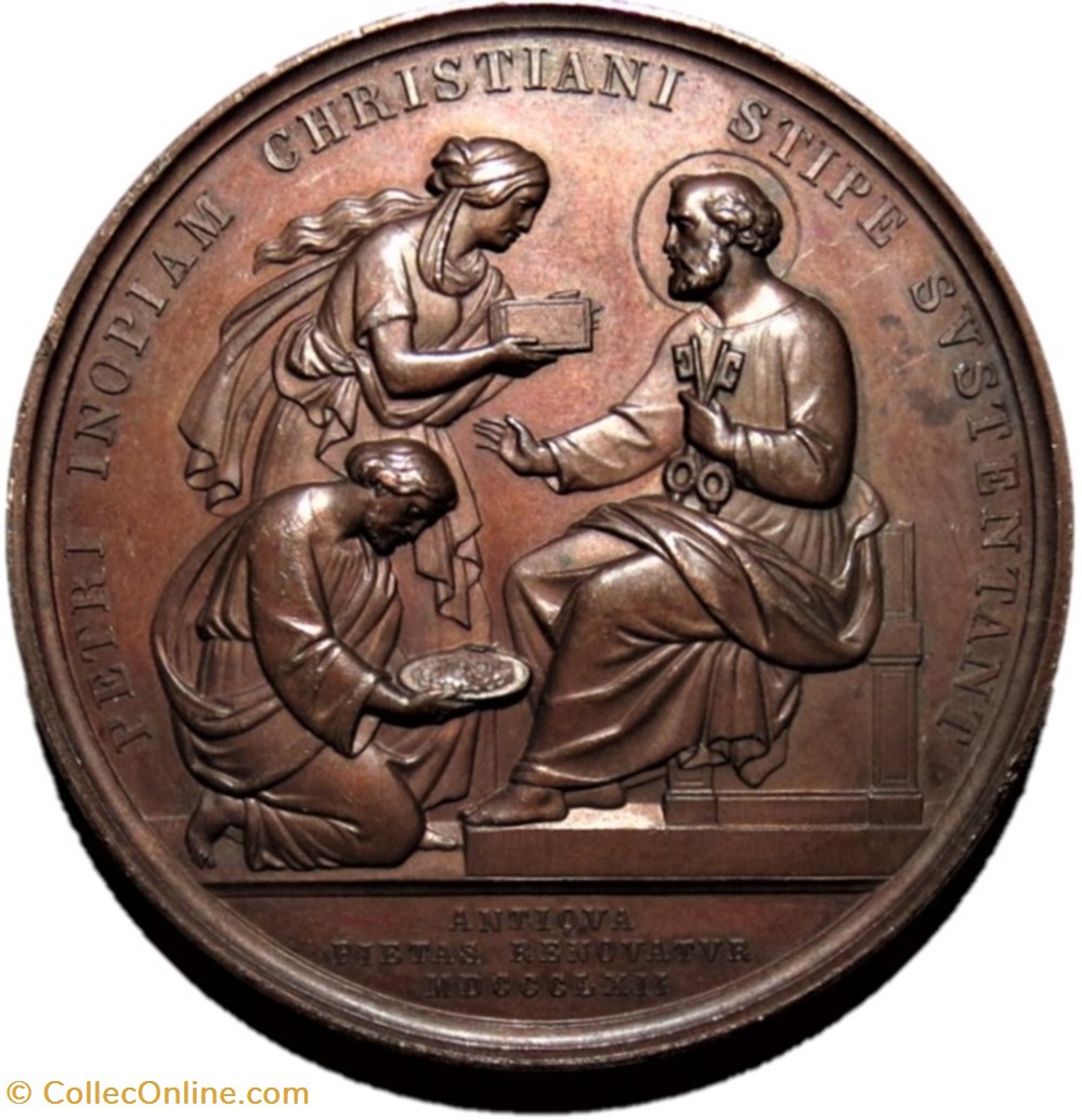 medailles etat de la cite du pope pivs ix renewed piety saint peter medal 1862 vatican